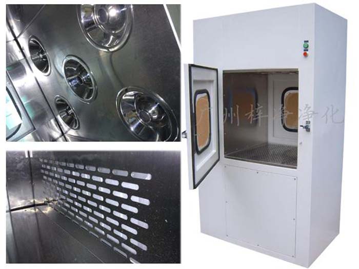 風淋傳遞窗吹淋后的氣流通過高效過濾器，如HEPA過濾器，進一步過濾掉微小的塵埃和微生物。