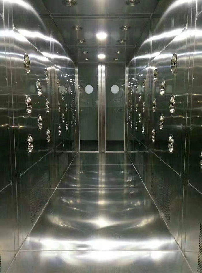 檢查風淋室風機是否正常工作，是否有異物堵塞。